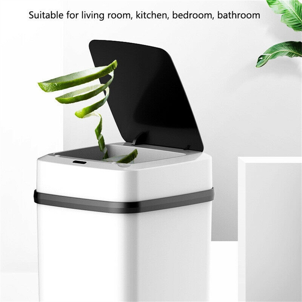 10L Home Intelligent Trash Can Automatic Sensor Dustbin Smart Sensor Electric Waste Bins PP Plastic Eco-Friendly Dustbin Househo
