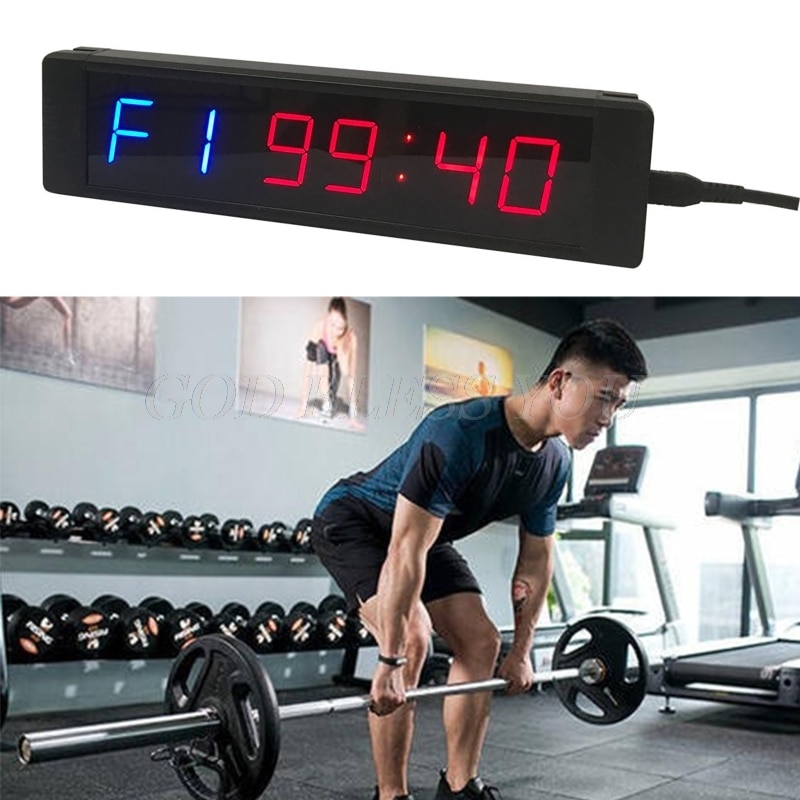 Cronometro Timer da palestra con telecomando per allenamento Fitness in palestra orologio Timer a intervallo ideale con staffe per montaggio a parete trasporto di goccia