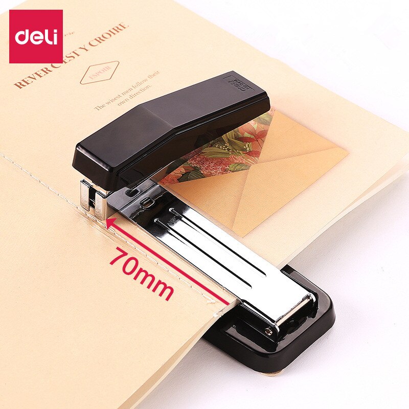Deli Manual Stapler 360° Rotatable Universal Staple School Business Office Supplies Student Stationery Binding Tool