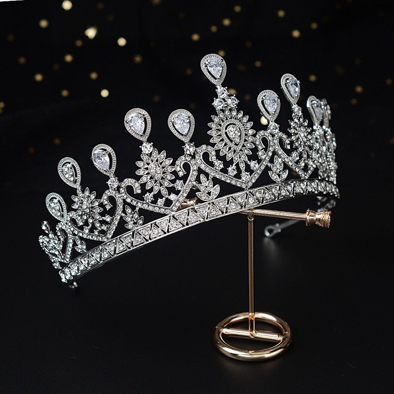 Cristal de luxo pavão nupcial tiaras cz coroas strass pageant diadema barroco coroa noiva headbands casamento acessórios para o cabelo