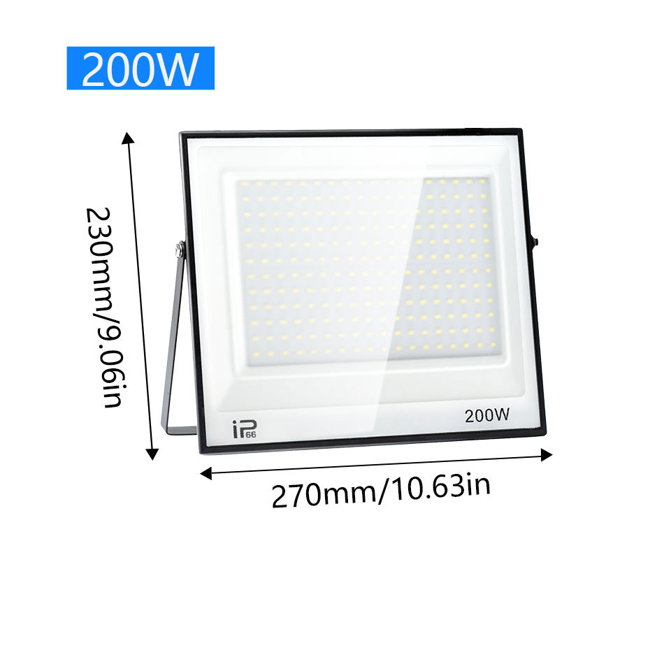 Projecteur LED IP66 AC175-265V 20W 30W 50W 70W 100W 150W200W300W, projecteur extérieur étanche en verre trempé pour éclairage de Garage: YELLOW / 2700-9999 K