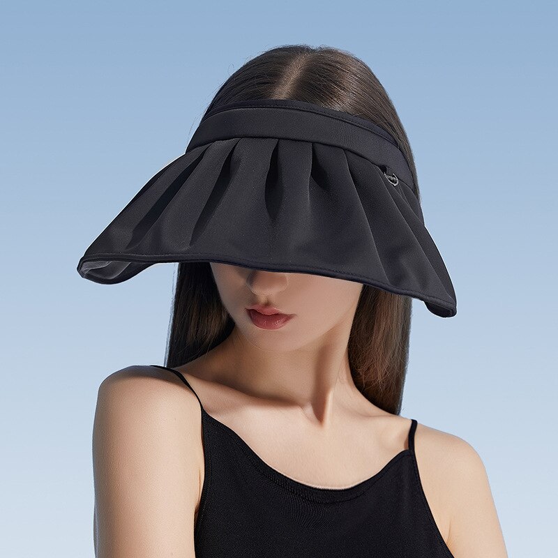 Sombrero plegable portátil para mujer, visera superior vacía, accesorios para el cabello, diadema de doble uso, para la playa, de verano