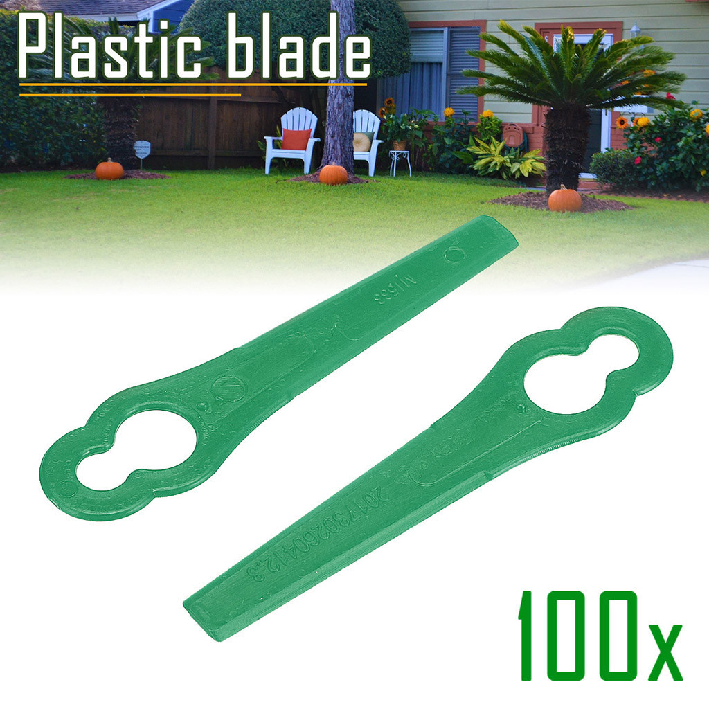 35@ 100pcs Plastic Blade Cutter Replace For Cordless Grass Garden Crop Strimmer Blades Pendants Grass Trimmer Garden Timmer
