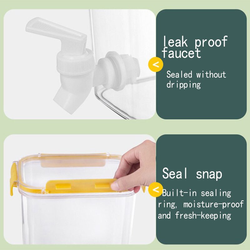 Cold Water Jug With Tap Water Beverage Dispenser Fruit Teapot Tank Refrigerator Plastic Kettle Pot Cold Water Jug For Lemonade