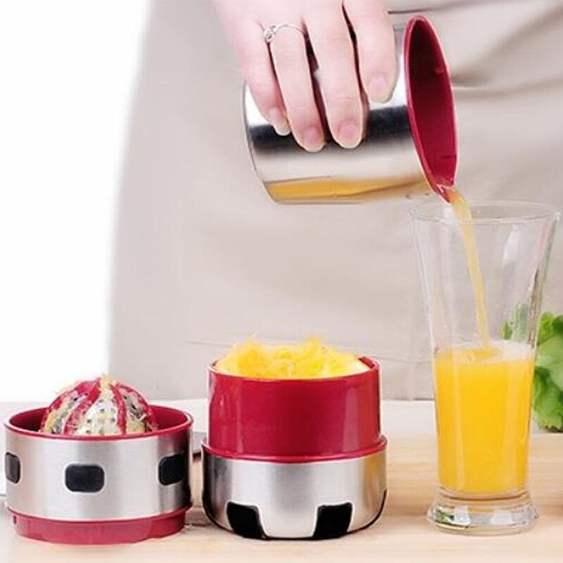 Krachtige Rvs Oranje Juicer Draagbare Handmatige Deksel Rotatie Citrus Juicer Citroen Oranje Tangerine Sap Squeezer