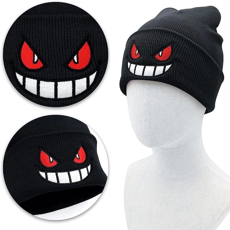 Tegneserie broderede huer populær amerikansk anime tegneserie broderet strikket efterår vinter varm hue uldhue gengar huer