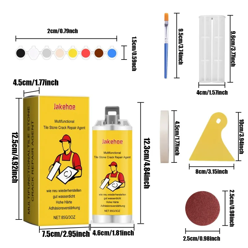 Kit adhesivo para reparación de grietas, sellador multifuncional para reparación de suelos de mármol esmaltado con agujeros para azulejos de cerámica de Color ajustable para el hogar