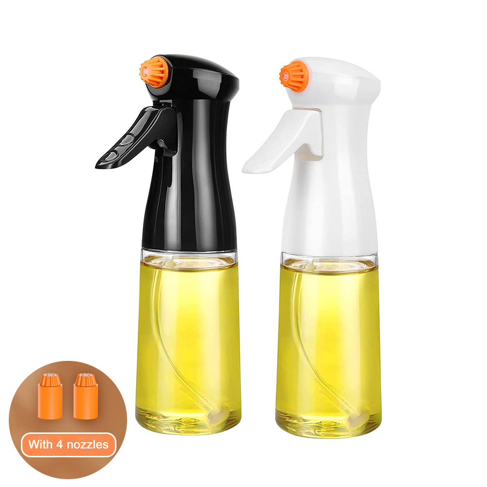 2 stuks oliespuit voor koken, verbeterde olijfolie spuitfles spuitdispenser voor luchtfriteuse, salade, bakken, frituren, barbecuegereedschap: Dark Gray