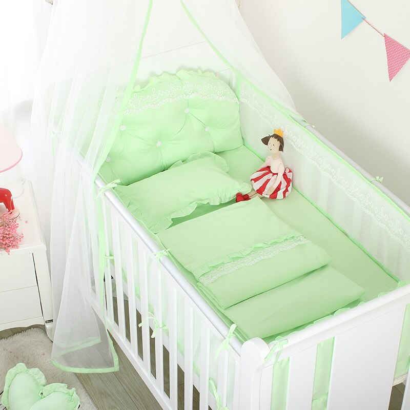 5 Pieces Set 2 Bumpers+sheet+bed Backrest+Bedside Bag Baby Bedding Set Baby Nursery Baby Items Baby Crib Bedding Set Bedsing Set