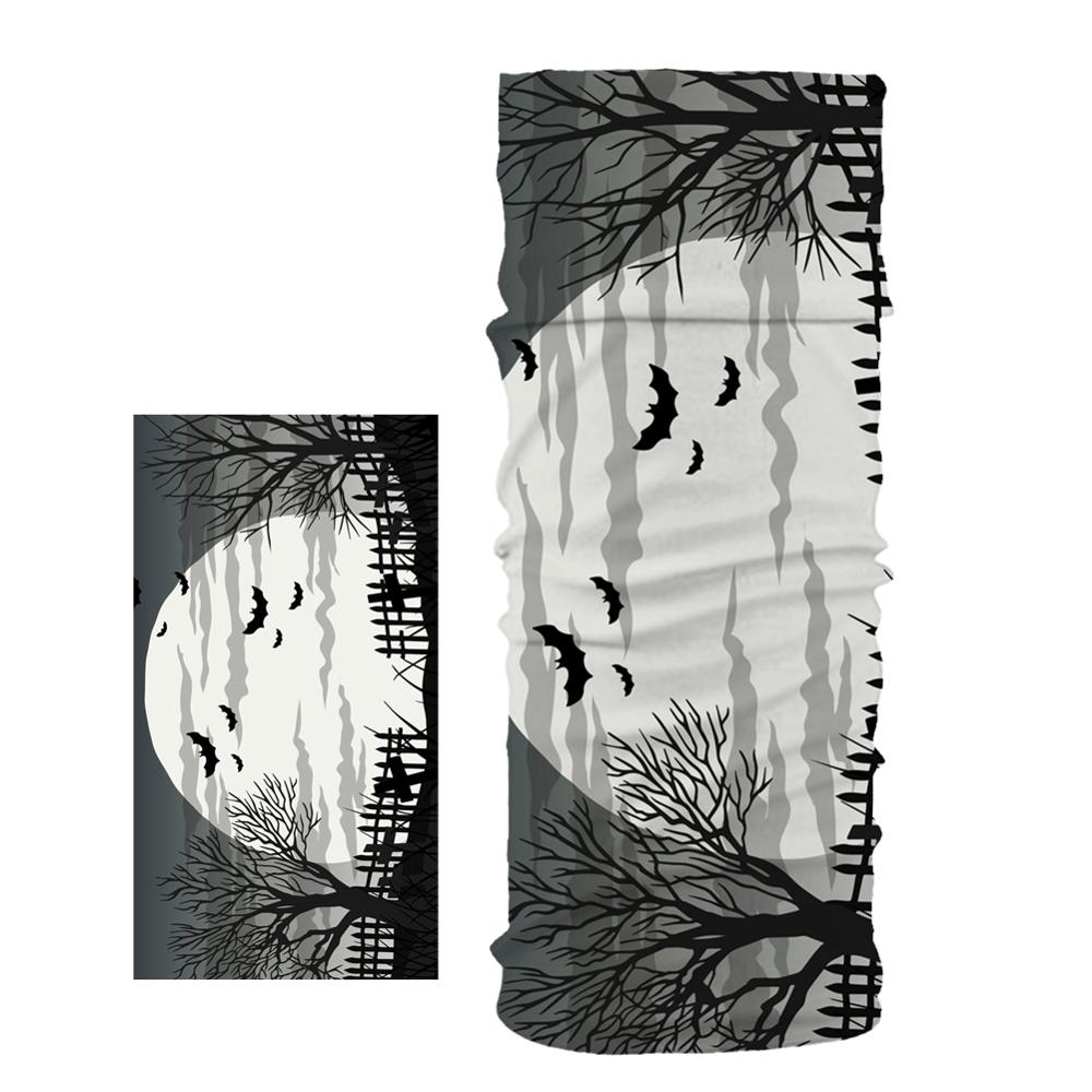 Bat Pumpkin Halloween Pattern Head/Face/Mask Neck Bandana Scarf Dual-use Magic Tube HeadScarf Cycling Sport Headwear Turban: L  12