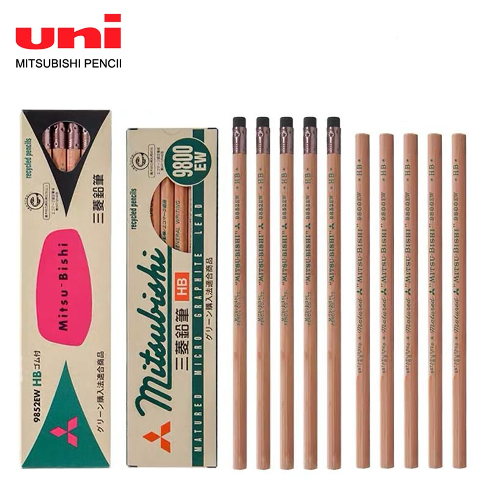 Uni mitsubishi 9800ew hb /2b/ b blyanter træ krop miljømæssige blyanter tegning skriveartikler