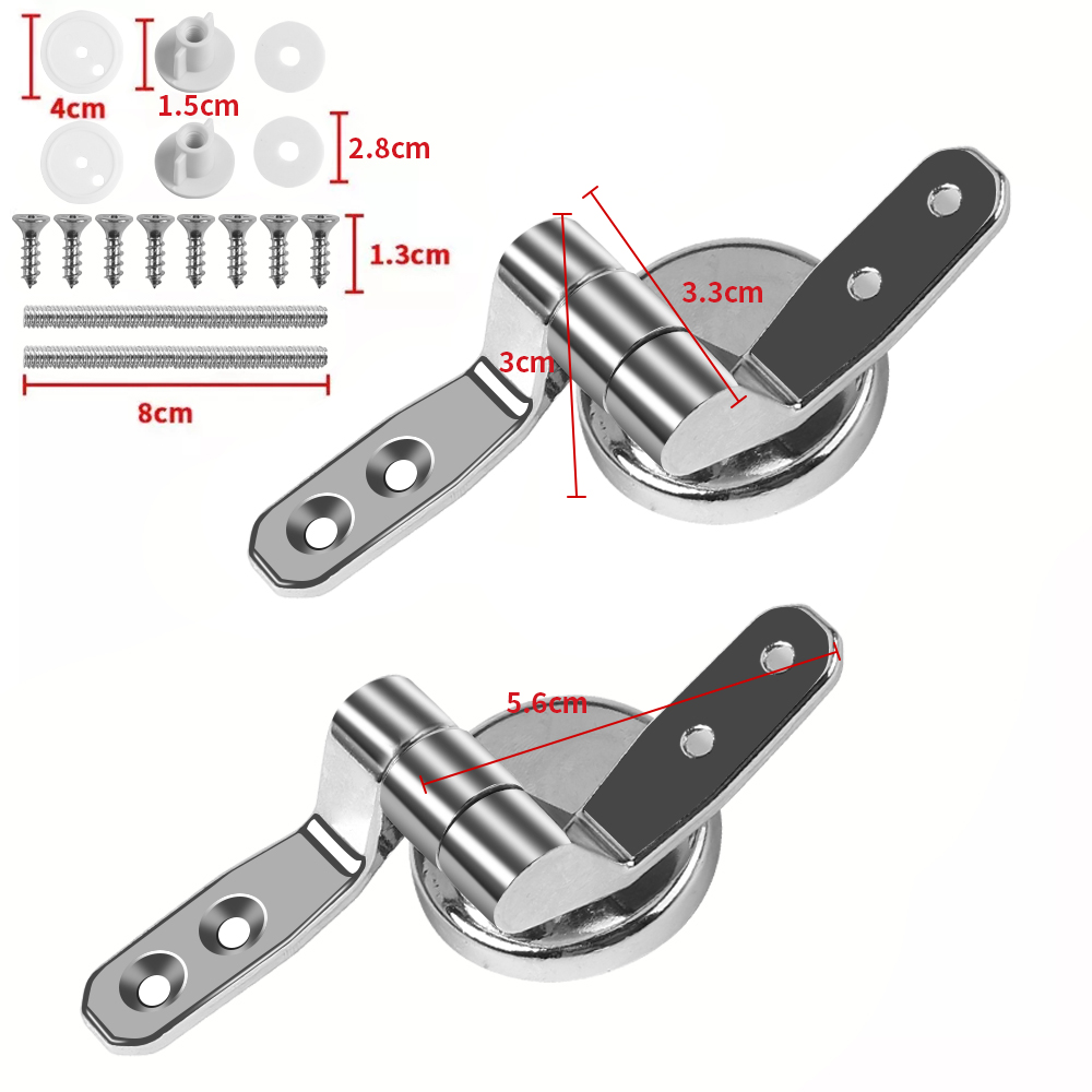 Dobradiças para tampa de vaso sanitário, dobradiça premium universal durável com parafusos, acessórios para vaso sanitário, peça de reposição para tampa de vaso sanitário nivelada
