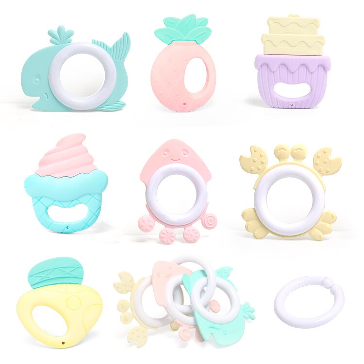 Nacimiento Bebe Baby Bijtring Baby Speelgoed Voor Tanden Siliconen Dier Kralen Geboorte ~ 24 Maanden Peuter Baby Speelgoed Geboorte Ketting