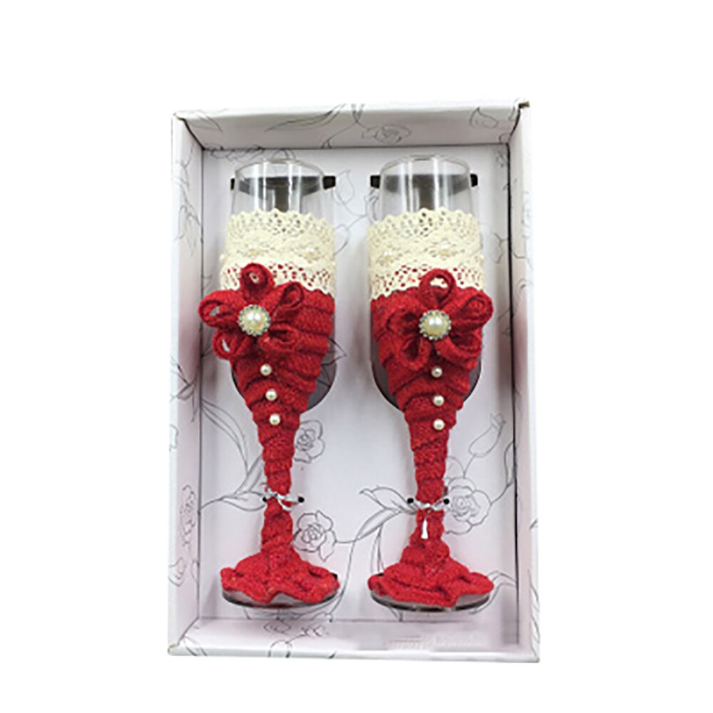 2Pcs Set Wedding Glass Toasting Wedding Glasses Crystal Champagne Flutes For Bride And Groom Drinking Wine Glass: Default Title
