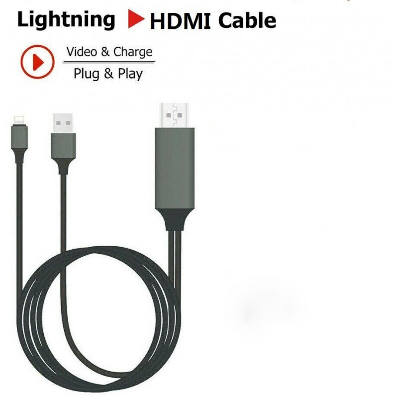 Lightning To Hdtv Adapter Hdmi Cable For Apple Iphone