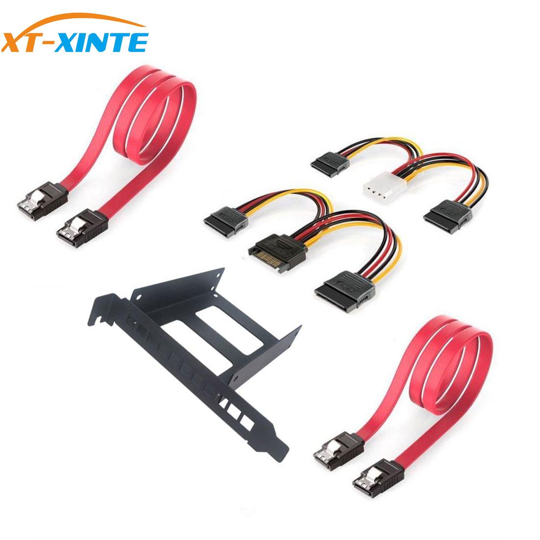 XT-XINTE PCI Slot 2.5 Inch External HDD SSD Bracket Metal Mounting Kit Adapter Support With SATA Data Power Cables