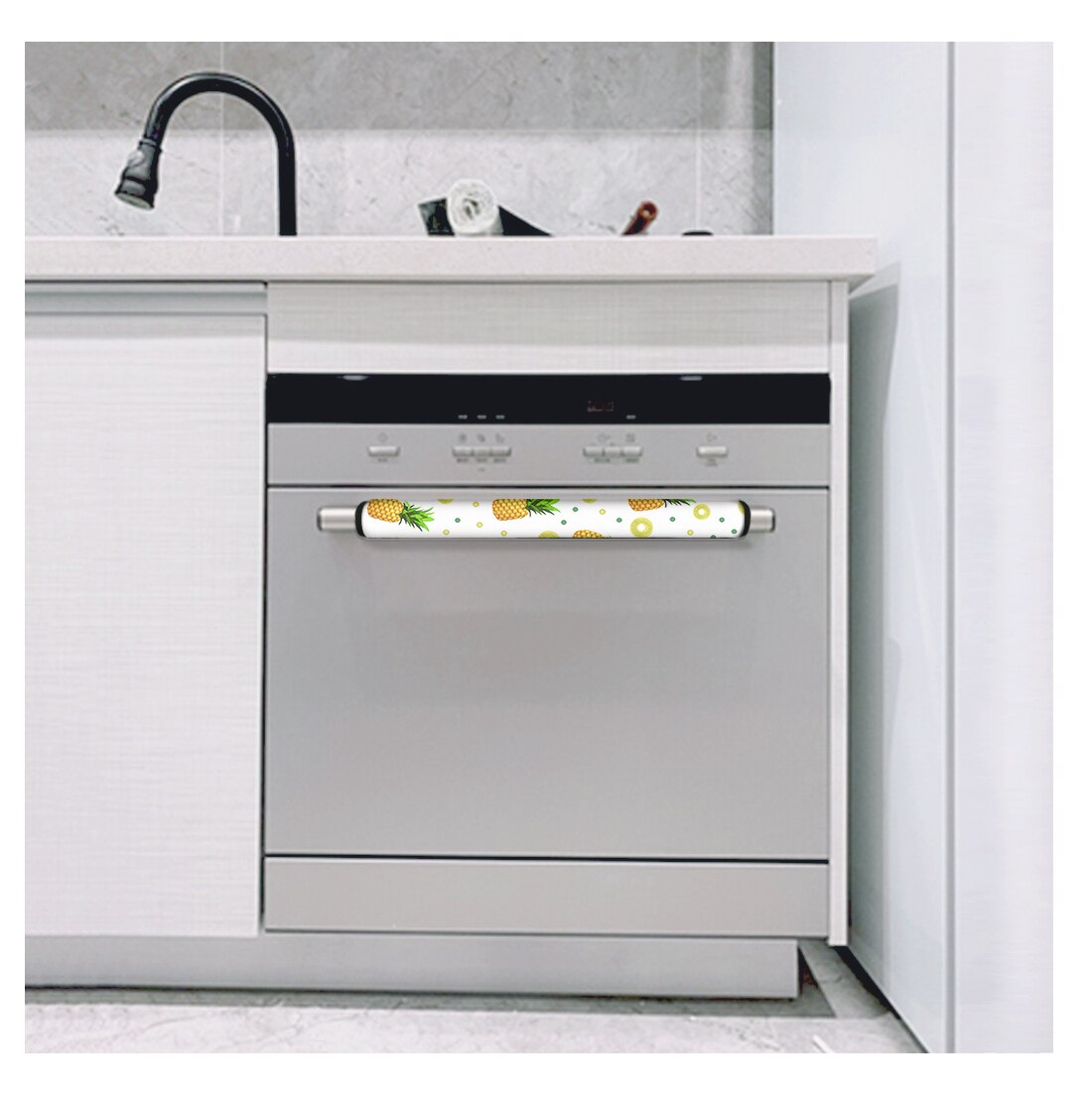 Cubiertas de mango de refrigerador con estampado de limón amarillo, cubiertas de mango de electrodoméstico de cocina, guantes protectores antideslizantes para horno de nevera, 1 par