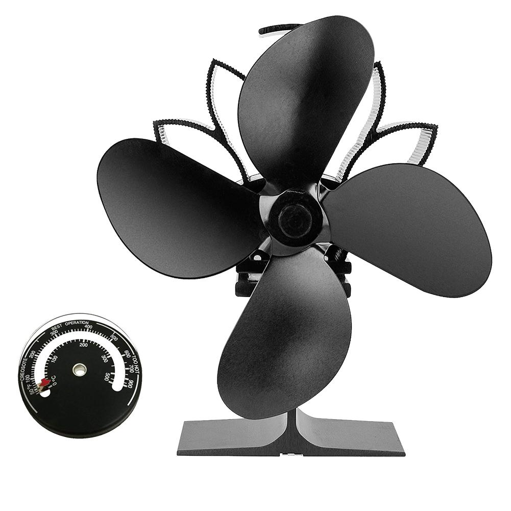 Ventilador de chimenea de energía térmica, ventilador de estufa alimentado por calor con aire para quemador de troncos de madera y chimenea: Default Title