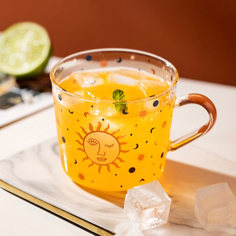 500ml Kreative Skala Glas Becher Frühstück Espresso Coffe Tasse Wein Gläser Haushalt Paar Wasser Tasse Sonnen Auge aufbringen Getränk