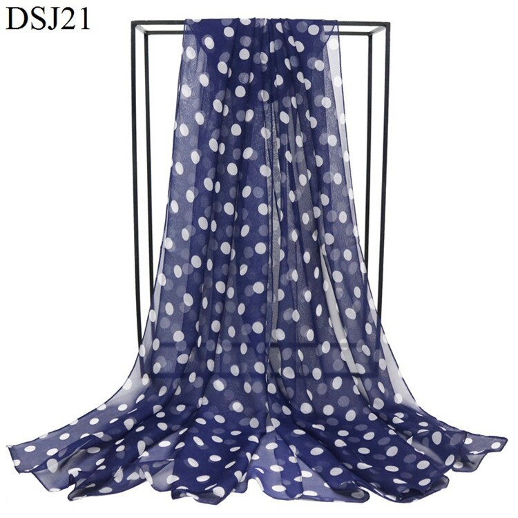 Speelk Brand Polka Dot Georgette Silk Scarf Women Dots Scarves And Wraps Female Long Outdoor Shawls: 5