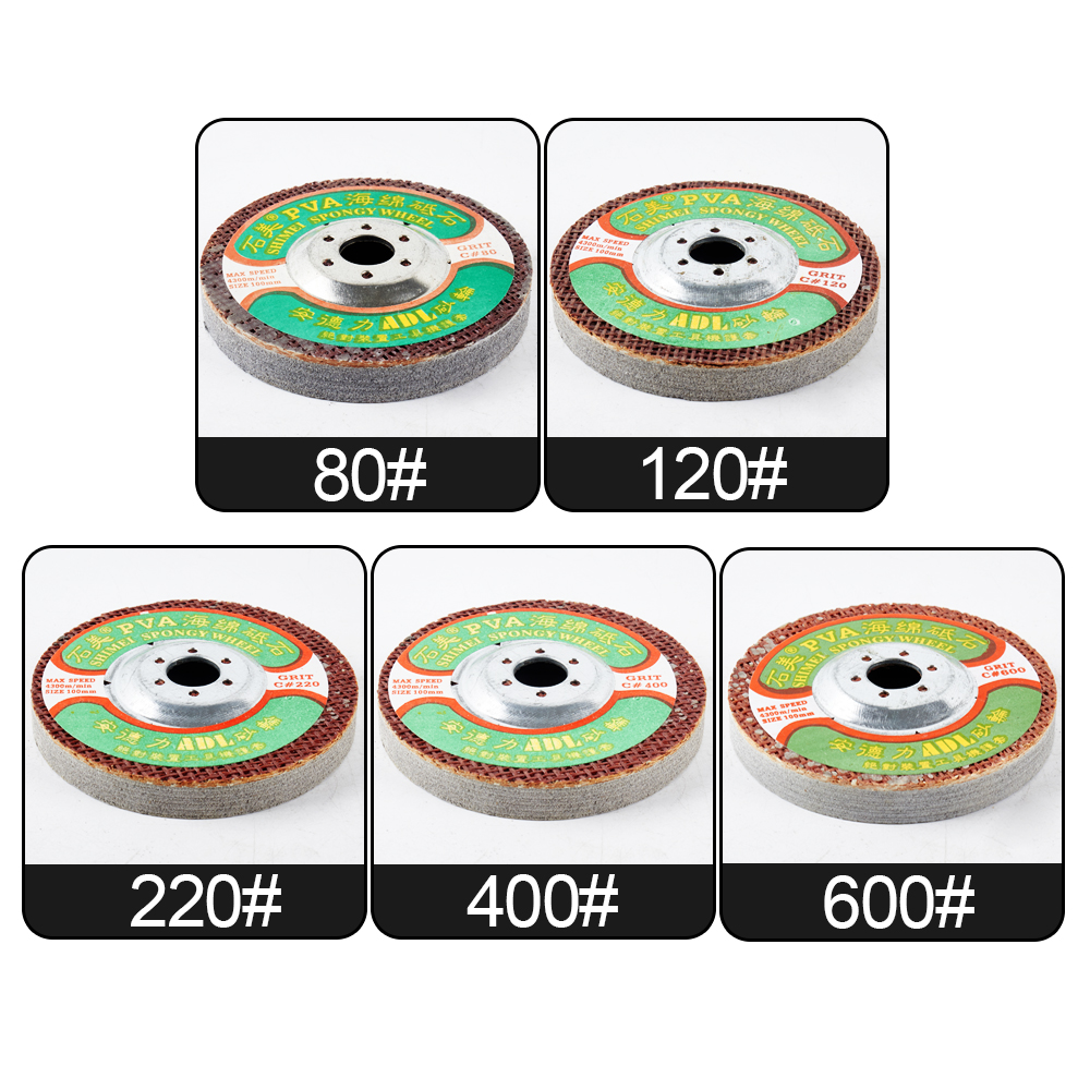 1 PC 4" PVA Spongy Grindstone Sponge Abrasive Grinding Wheel for Glass Stone Polishing