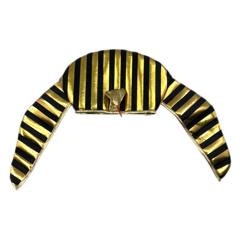 costume da faraone egiziano cappello da faraone copricapo da Rif cobra re placcato in oro per Halloween vestire su forniture per feste a tema
