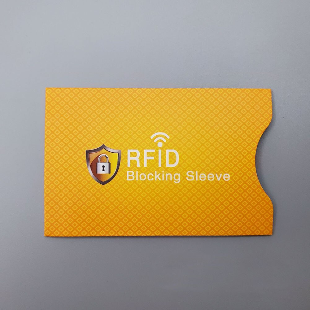 Blocking Reader Storage Bag Card Holder Protective Cover Case ID Card Credit Card Safe Shield Bag Copper Anti-rfid NFC Protector: Yellow