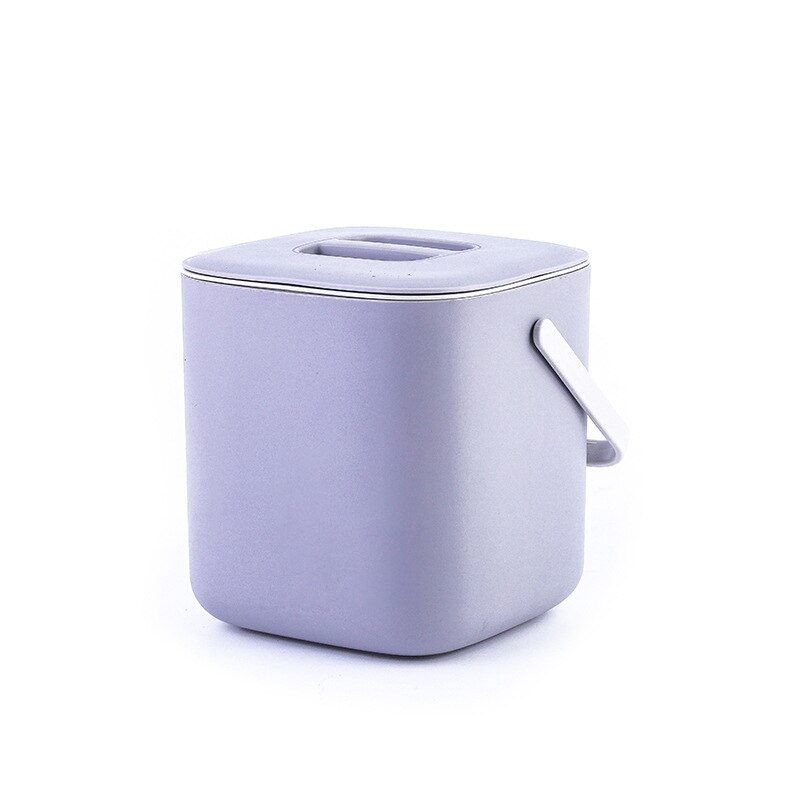 Double layer Kitchen Trash Can with Lid Wall-mounted Waste Baskets Push-top Trash Garbage Bin Can Rubbish Container Storage Box: grey