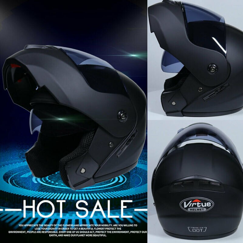 Solid Motorcycle Helmet Full Face Motorbike Mountain Road Bike Helmet Dual Visor