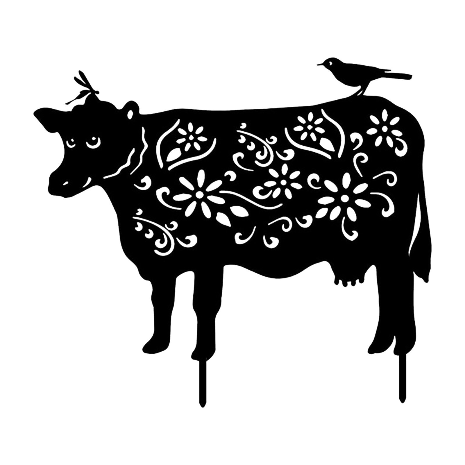 Cattle Garden Decoration Cattle Yard Art Decoration For Garden Backyard Lawn Stakes Plastic Hen Yard Decor Acrylic Crafts: Default Title