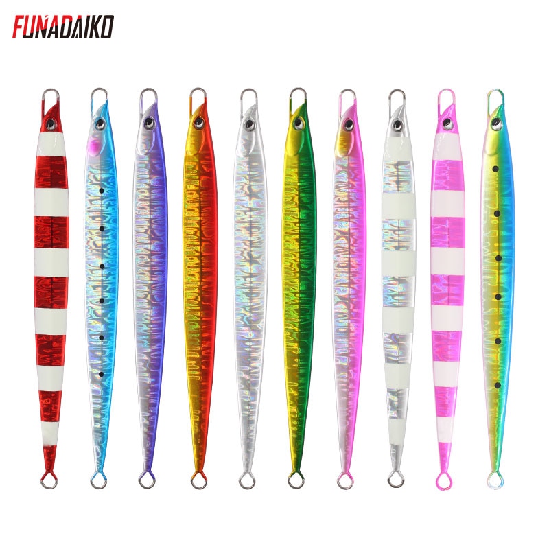 Funadaiko jigging lokke 80g 100g 135g jig agn metal jig lokke fiskeri lokke jig langsom jig fiske jig med 5x hjælpe kroge pesca
