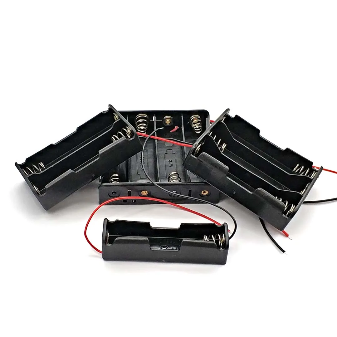 18650 Batterie-Aufbewahrungsbox, DIY 1/2/3/4 Slot Weg DIY Batterien, Clip-Halfter, Behälter mit Draht-Blei-Stift