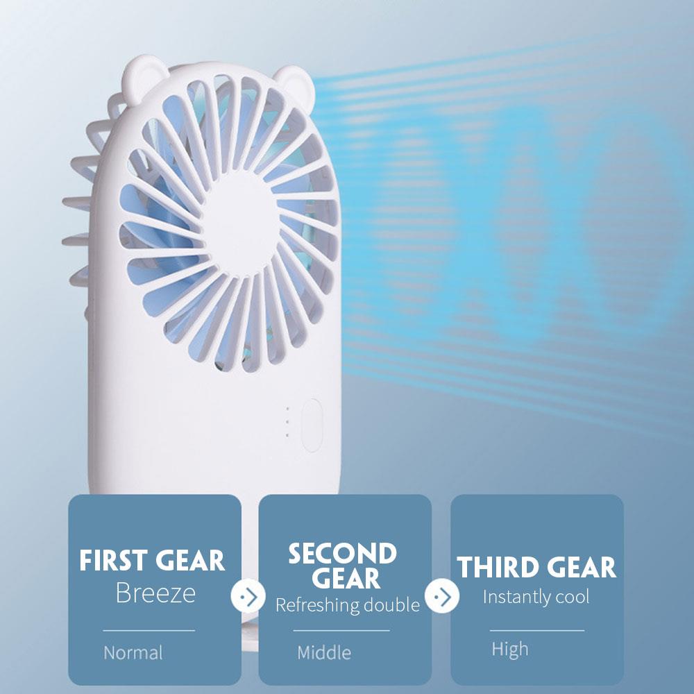 USB Charging 3 Speed Ultrathin Handheld Fan Pocket Fan Portable Cartoon Electric Fan Outdoor