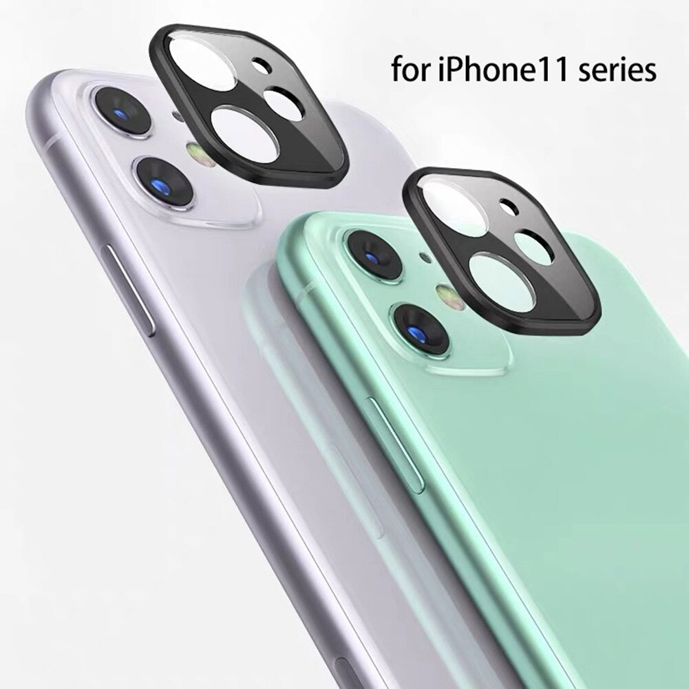 Metal + Tempered Glass Phone Rear Camera Lens Protector Protective Film Cover Case for iPhone 11 Pro Max