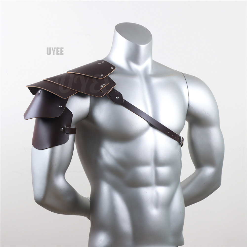Armatura medievale imbracatura in pelle PU uomo cintura a tracolla gotica armatura Viking Warrior Knight Costume Cosplay accessori rinascimentale