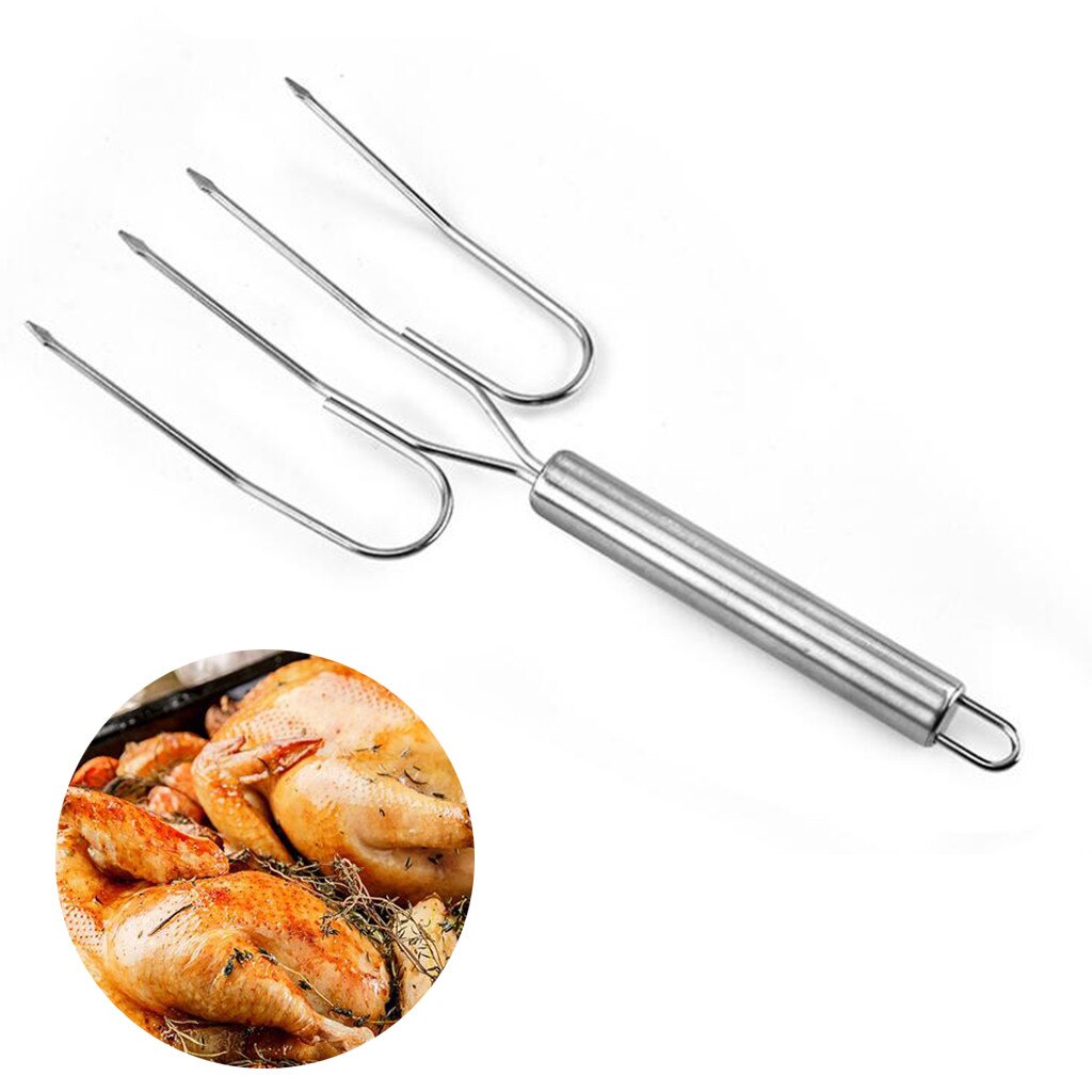 Rvs Barbecue Vork Multi-end Turkije Vork Varkensvlees Steak Grill Vork BBQ Dog Roosteren Sticks Camping Naald spiesjes