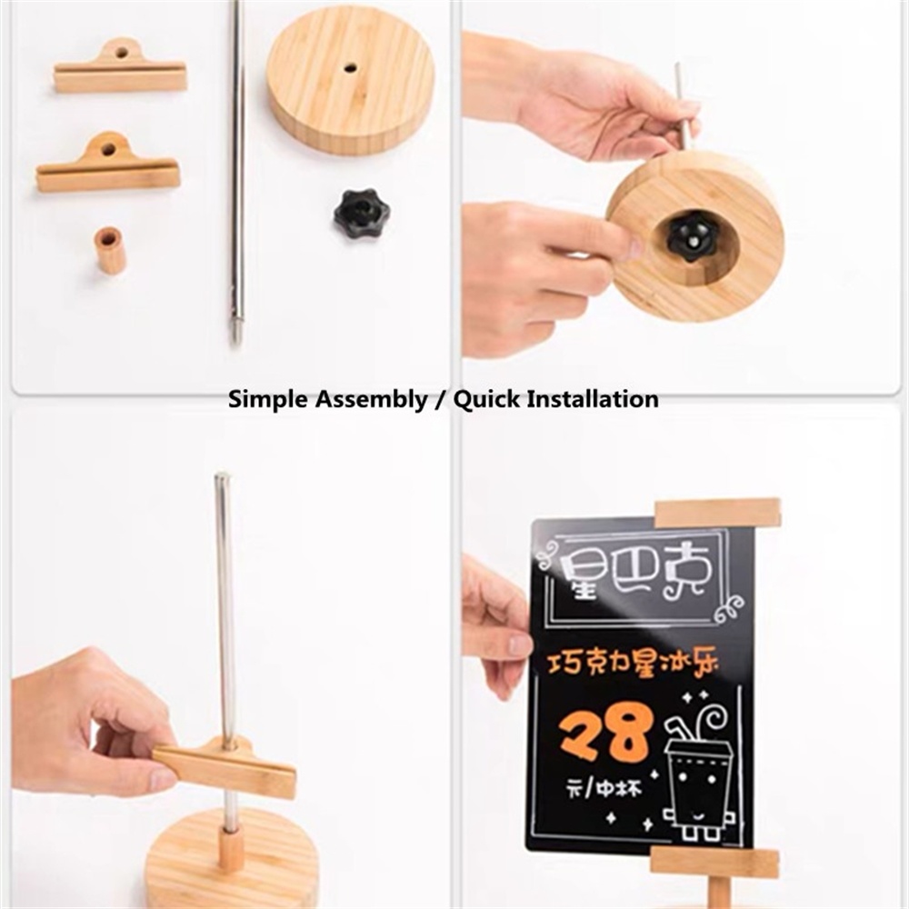 360 Degree Rotating A4 Table Display Stand Board Table Number Price Listing Sign Holder Frame Board