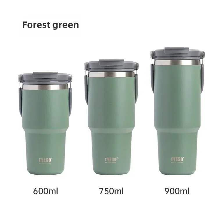 Tyeso bärbar bilkaffekopp rostfritt stål stor kapacitet isolering sportvattenkokare: Blå / 201-300ml