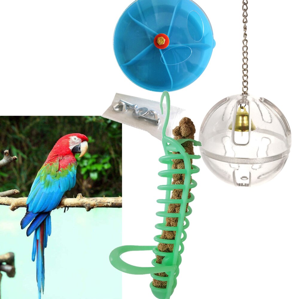 3 stk legetøj interessant farverigt sjovt fleksibelt legetøj kæledyrslegetøj til fugle papegøje egern kæledyr: Default Title