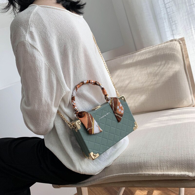 Shoulder xie kua bao Minimalist Square Box Package High-Grade Western Style Handbags