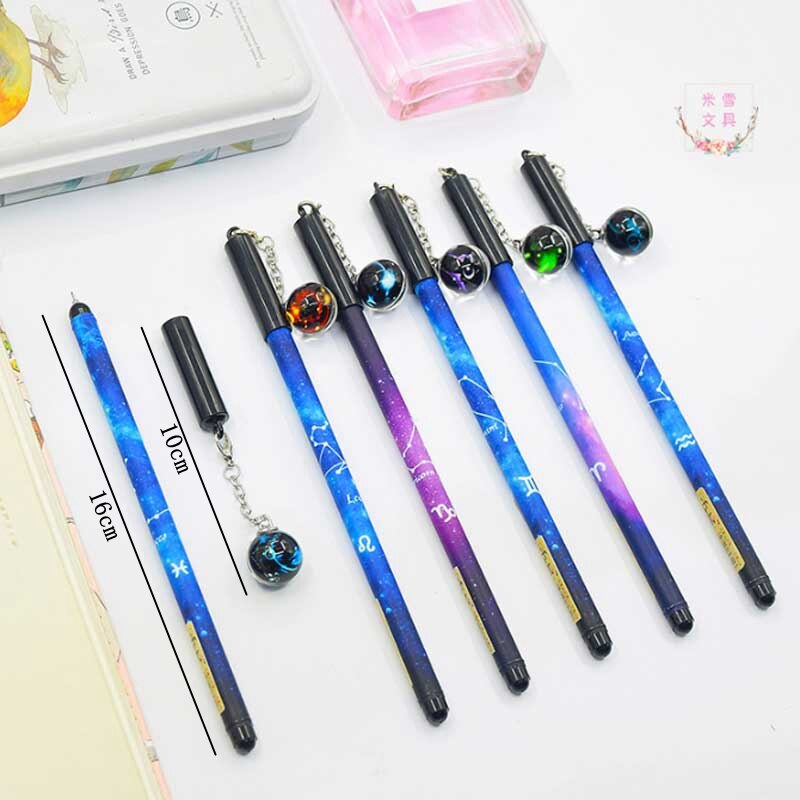 Creatieve Lichtgevende Pen 12 Constellation Zodiak Teken Horoscoop Astrologie Gel Pen Voor School Schrijven Kawaii Pennen Briefpapier