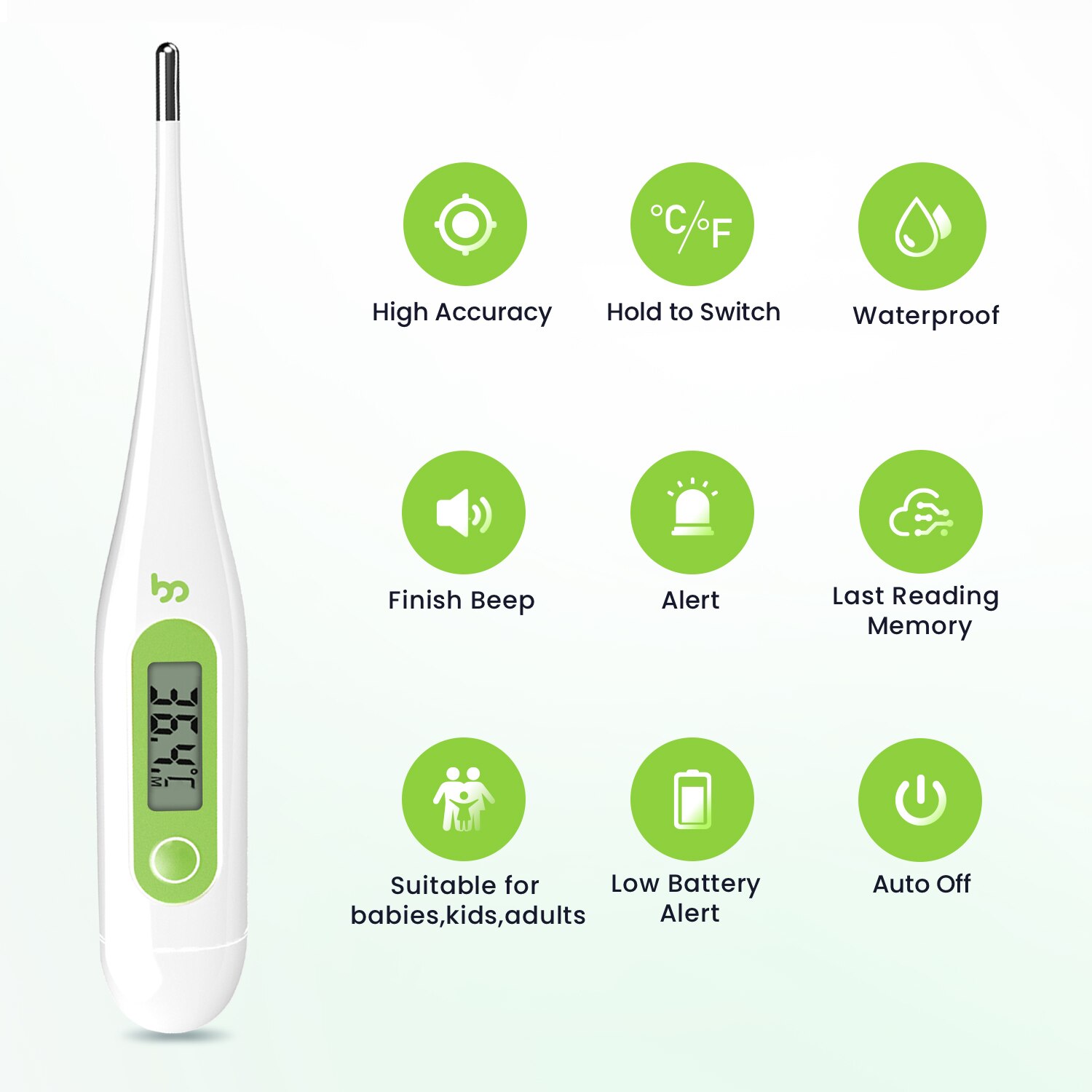 Femometer Orale Digitale Thermometer Met Koorts Alert Waterdichte