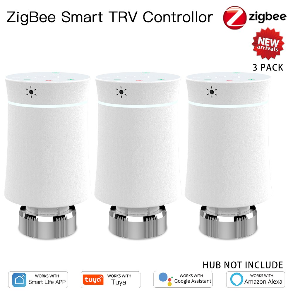 MoesHouse-Termostato ZigBee para radiador Tuya, controlador de temperatura inteligente programable TRV, válvula actuadora, control por voz con Alexa,