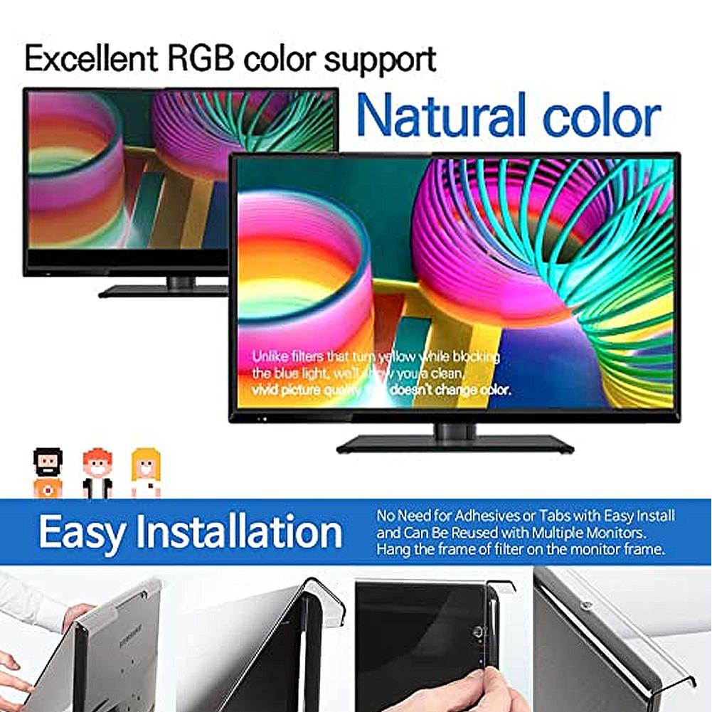 17-24 inch Computer Anti Blue Light Screen Protector Blocking Anti-Glare Anti-UV Eye Protection or Laptop Notebook Desktop PC
