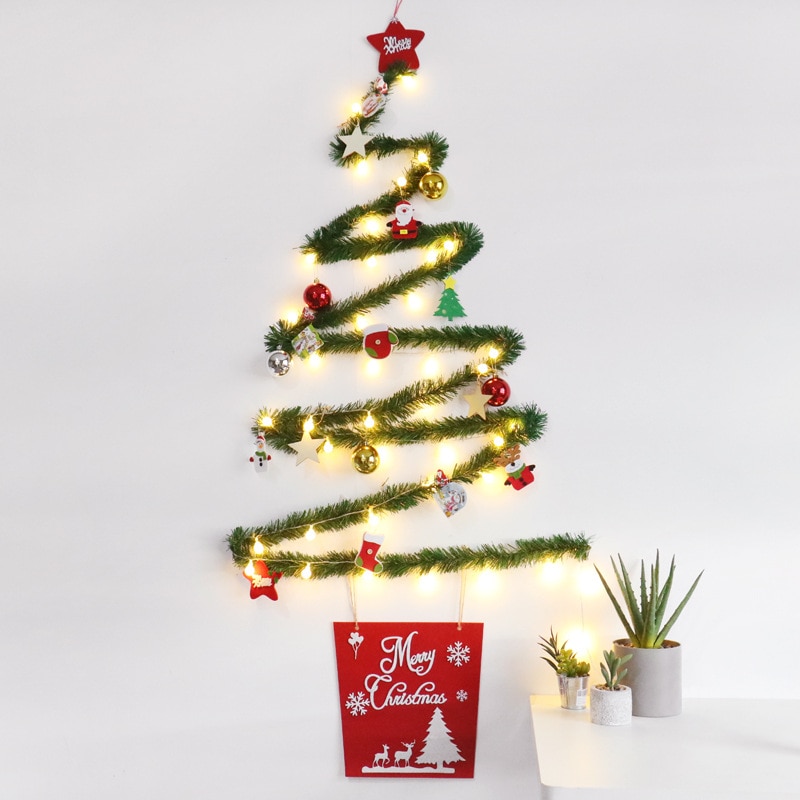 Diy Kerstboom Op De Muur Kerst Levert Hotel Mall Closet Kerstversiering Led Verlichte Kerstboom