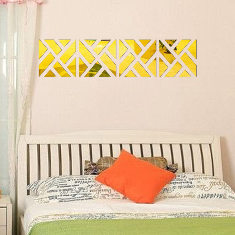 32 piezas espejo hexágono vinilo extraíble pegatina de pared decoración del hogar arte DIY habitación decoración dormitorio decoración Sala H5: Dorado