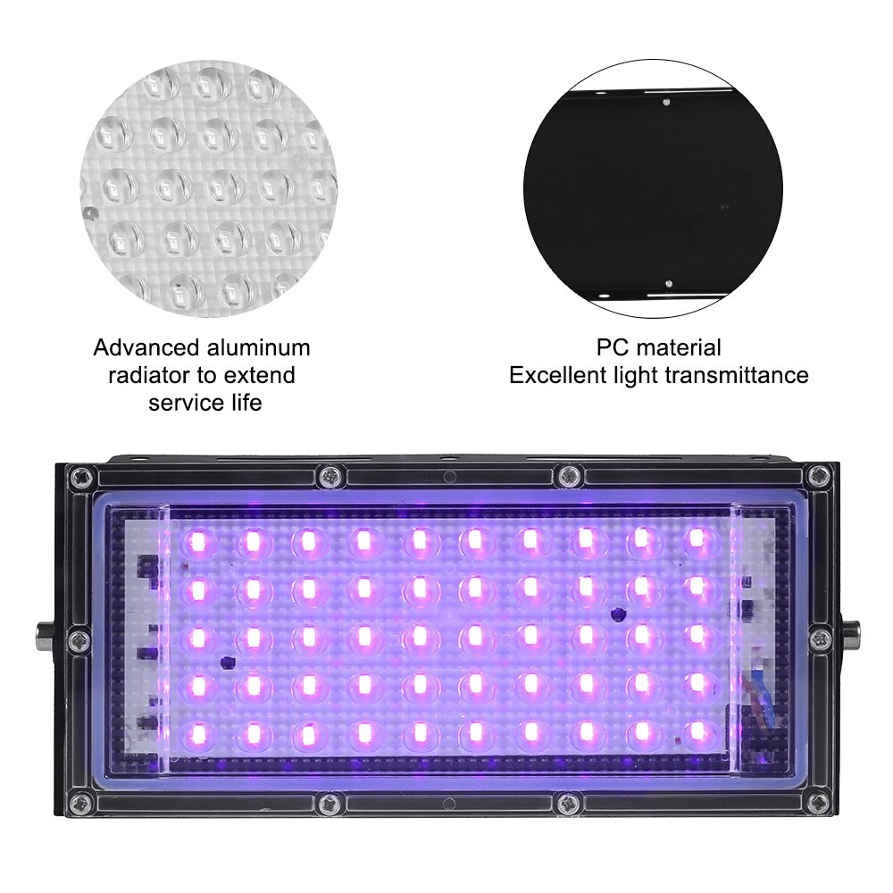 C2 Uv Lampe Flutlicht Desinfection Lampe 50 LED 50W Scheinwerfer Uvc Licht Entkeimungslampe wasserdicht Für draussen Garten desinfizieren
