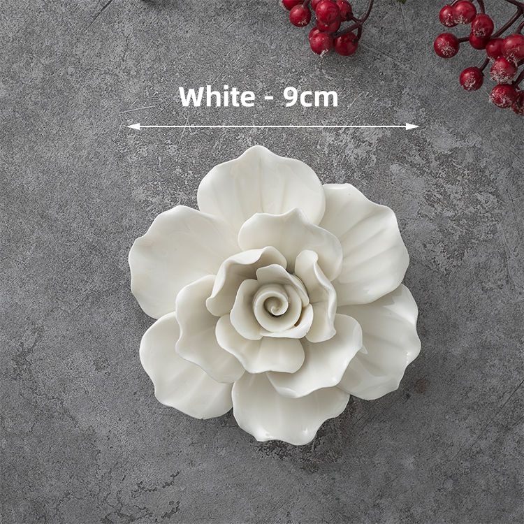 Decoraciones de pared de flores de cerámica creativas, obra de arte de porcelana hecha a mano, artesanía para el hogar, accesorios de decoración, artes decorativas: Chocolate