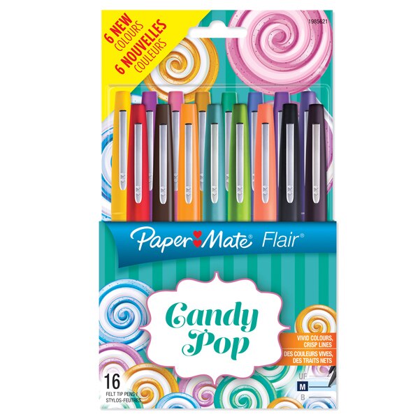 Bleistift fallen 16 Süssigkeit farben Pop Marker Flair Nylon Papermate