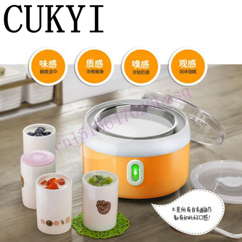CUKYI Yoghurt machine huishoudelijke volautomatische machine 1L capaciteit roestvrijstalen voering